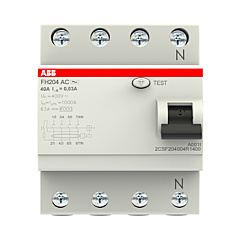 ABB FH204 AC-40/0.03 4P 40A 30mA AC Tipi Kaçak Akım Koruma Şalteri - ABB