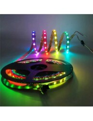ACK AS01-00309 Üç Çipli RGB 60 LED 12V IP20 Şerit LED (5 Metre-Paket) - ACK