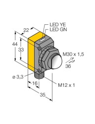 Banner QS30RRXQ Fotoelektrik Sensör, Karşılıklı Tip Alıcı Taraf , 216m. Algılama mesafesi ,M30, PNP, M12 Konnektörlü - BANNER