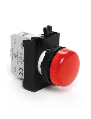 Emas B060XK B Serisi Plastik LED'li 12-30V AC/DC Kırmızı 22 mm Sinyal - 1