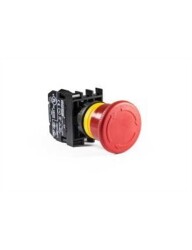 Emas B200EG B Serisi Plastik 1NC Acil Stop 40 mm Çevirmeli Pozisyon Göstergeli Kırmızı 22 mm Buton - EMAS