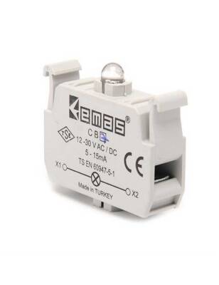 Emas CB7 Yedek LED'li 12-30V AC/DC Mavi Sinyal Blok - 1