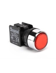 Emas KB34DK KB Serisi Plastik 1NO Yaylı Düz Kırmızı 22 mm Buton - EMAS