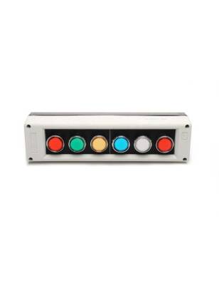 Emas PK6 PK Serisi Plastik 6 Gözlü 2*DK + DY + DS + DM +DB + 6*KB14K Gri-Siyah Kumanda Kutusu - 1