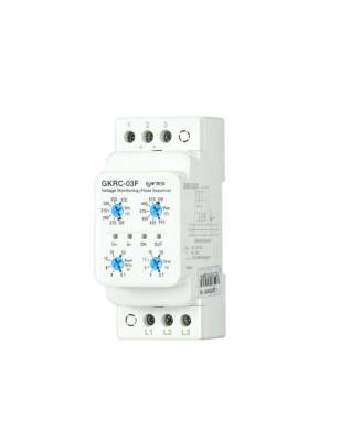 Entes M1663 GKRC-03F Trifaze Gerilim Koruma Rölesi 400VAC DIN II Faz SırasıAyarlanabilir Aşırı/Düşük Gerilim Algılamalı - 1