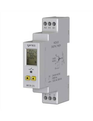 Entes M4083 MCB-25 LCD Çok Fonksiyonlu 24-240VAC/DC DIN I Zaman Rölesi Çekme-Bırakma Gecikmeli - 1
