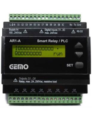 Gemo AR1-A-24VDC Ray Tipi "Ladder Logic" ile Programlanabilir Akıllı Röle / PLC - 1