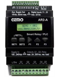Gemo AR2-A-24VDC-8D-RTC Ray Tipi "Ladder Logic" ile Programlanabilir Akıllı Röle / PLC - GEMO