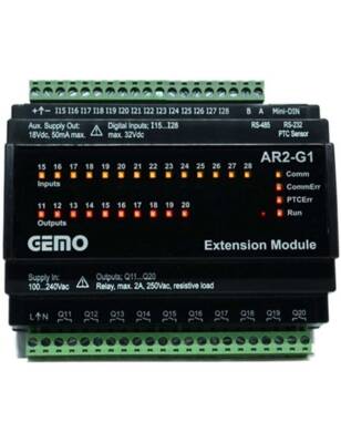 Gemo AR2-G1-230VAC-12D2A Ray Tipi AR2 için Genişleme Modülü - 1