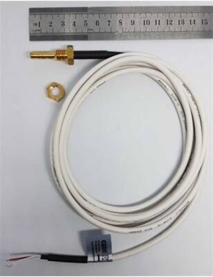 Gemo PT100-6S-SLK Sıcaklık Sensörü 3m silikon kablolu (3 telli) Pt-100 Sensör, Uç Çapı 6 mm, (-50°C ... +200°C) - 1