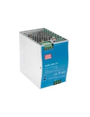 Meanwell NDR-480-24 24VDC 20.0A Ray Montaj SMPS - 1