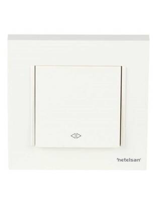 Netelsan M.U.Anh.40400 Byobu Işıklı İkili Vavien Mekanik Buton Beyaz Çerçevesiz - 1