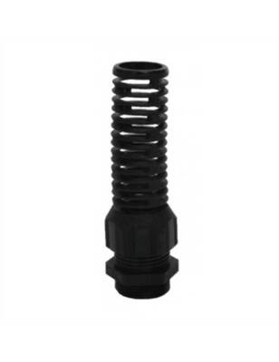 ORTAÇ ORB19 PG 7 Spiral Uçlu Polyamid Kablo Rakoru - Siyah - Somunlu - 1
