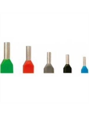 Şafak UY-23060S 2x6,00 mm² İzoleli Çift Girişli Kablo Yüksükleri (DIN 46228)(100 Adet) Yeşil - 1