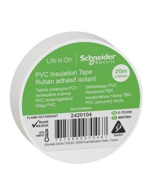 Schneider 2420104 Thorsman İzole Bant Beyaz 0,13mmx19mmX20Mt (1 Adet) - 1