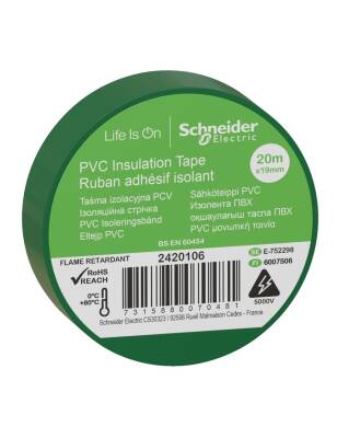 Schneider 2420106 Yeşil PVC Elektriksel İzole Bant 20mx19mm - 1