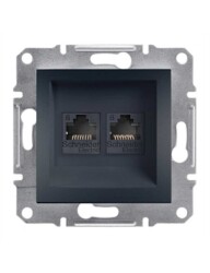 Schneider Asfora Antrasit İkili RJ45-Cat6-UTP Priz Çerçevesiz - EPH4800171 - SCHNEIDER
