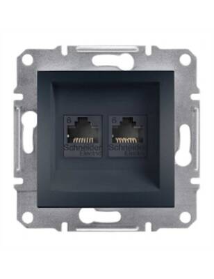 Schneider Asfora Antrasit İkili RJ45-Cat6-UTP Priz Çerçevesiz - EPH4800171 - 1