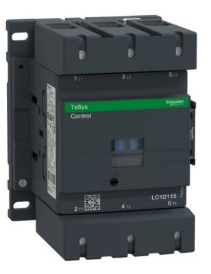 Schneider LC1D115M7 TeSys D 115 A 55 kW 220V AC Kontaktör 3 Kutuplu 1NO+1NC AC-3 - 1