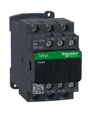 Schneider LC1D18BD TeSys D 18 A 7,5 kW 24V DC Kontaktör 3 Kutuplu 1NO+1NC AC-3 - 1