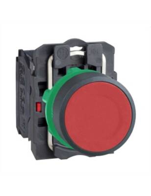Schneider XB5AA42 22 mm Yaylı Kırmızı Kumanda Butonu Plastik - 1