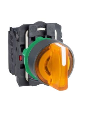 Schneider XB5AK135M5 22 mm Turuncu 2-0-1 Metal Mandal Buton 230 V - 1
