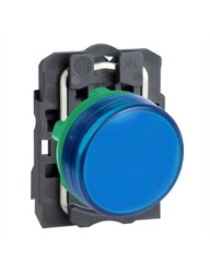 Schneider Xb5Avb6 24V Entegre Led'Li Mavi Eksiksiz Pilot Işığı Ø22 Düz Lens - SCHNEIDER