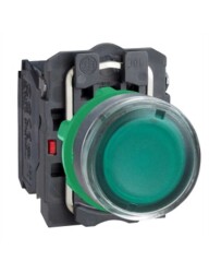 Schneider XB5AW33B5 22 mm Mavi Yeşil Işıklı Buton 1 Na 1 Nk 24V - SCHNEIDER