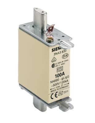 Siemens 3Na3830 Steatit Seramik Gövdeli Nh Bıçaklı Sigorta Buşonu 100A Boy 000 Genişlik 21Mm - 1