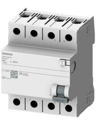 Siemens 5SV5346-6 A Tipi Trifaze Kaçak Akım Rölesi 30mA 63A 400V 3 Faz+N - 1