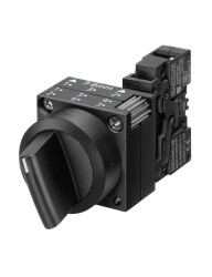 Siemens B3 Plastik Seri 22Mm, Komple Mandal Buton, Kalıcı, 1-0-2 Pozisyonlu, Siyah, 10A, 1No, 1No - SIEMENS