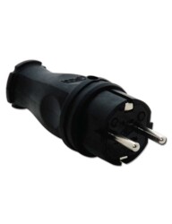 Tp Electric 3101-303-0300 1X16A Kauçuk Düz Fiş Siyah Fransız Tipi Ups Vidalı IP44 - TP ELEKTRİK