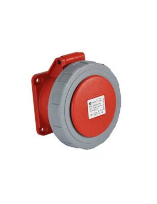 Tp Electric 3127-322-1675 4X32A CEE Norm Düz Makine Prizi Sabit Flanşlı 75X75 Vidalı IP67 - 1