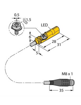 Turck 4685742 BIM-UNT-AP7X-0,3-PSG3S Manyetik Alan Sensörü - 1