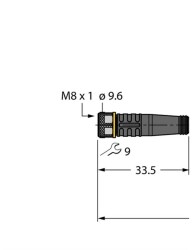 Turck 6625551 PKG3M-5-TXL AKTÜATÖR-SENSÖR KABLOSU, PUR - TURCK