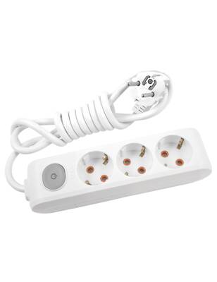 Viko 90117305 Grup Priz 3'lü 5 Metre Anahtarlı Çocuk Korumalı Beyaz - 1