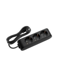 Viko 90133302 Grup Priz 3'lü 2 Metre Klemensli Çocuk Korumalı Siyah - VİKO