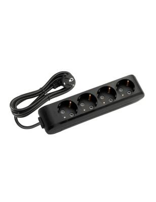 Viko 90133405 Grup Priz 4'lü 5 Metre Klemensli Çocuk Korumalı Siyah - 1