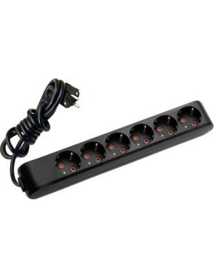 Viko 90133602 Grup Priz 6'lı 2 Metre Klemensli Çocuk Korumalı Siyah - 1