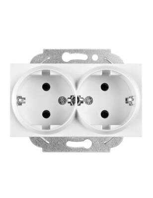 Viko 90967056 K/M Beyaz İkili Topraklı Priz Mekanizması +D/K - 1